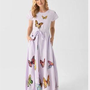 Fanm Mon Lavender Butterfly Dress